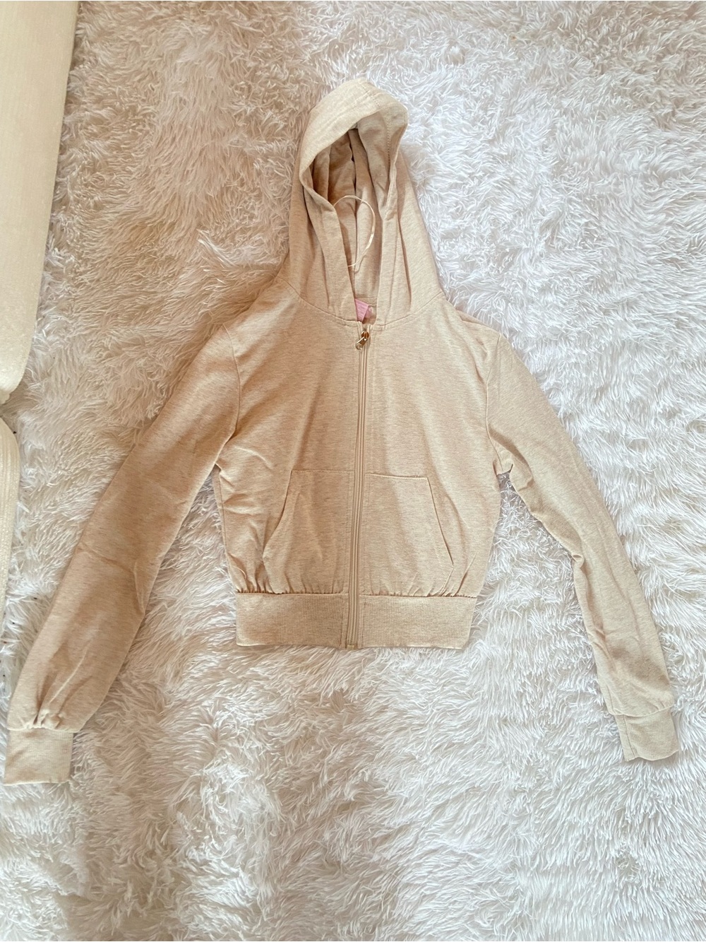 NWOT Dusty Pink Zip-Up Hoodie, Size XS
